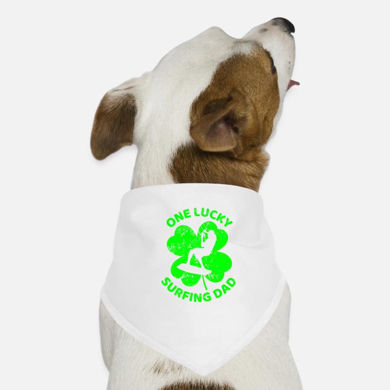 Surfing St. Patrick's day shamrock Dog Bandana
