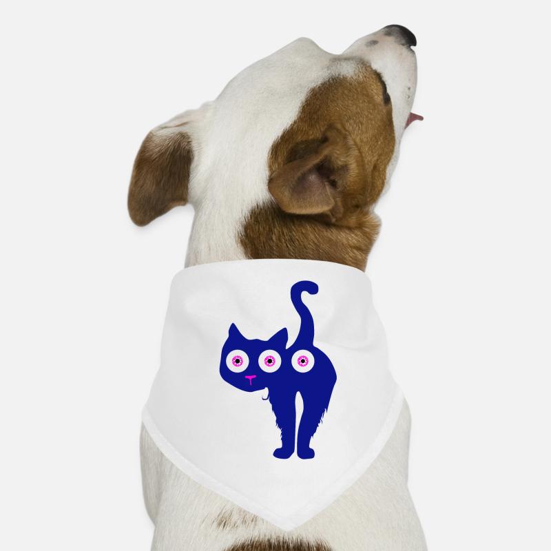 Cat with three eyes blue Dog Bandana
