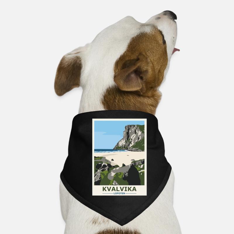 Kvalvika Beach Lofoten Norwegen Geschenk und Idee Hunde-Bandana