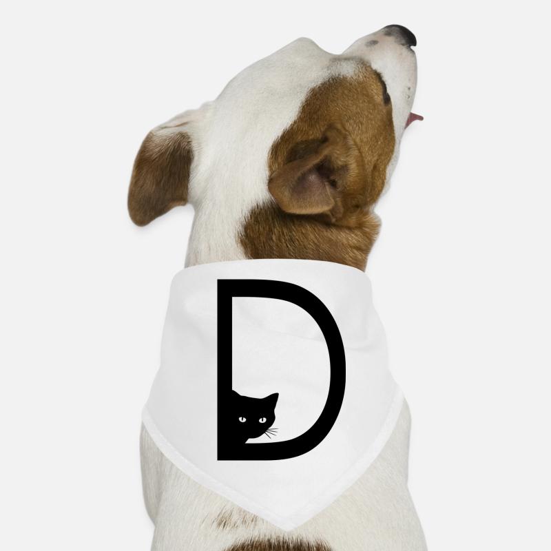 Letter D with cat Dog Bandana