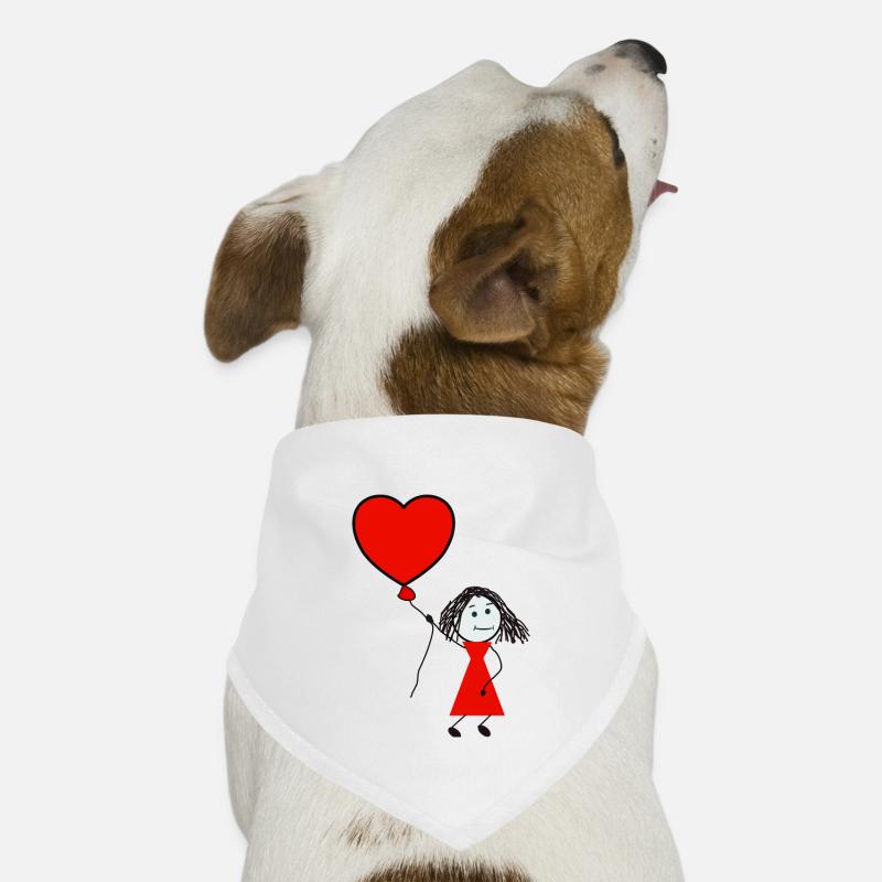 Mädchen Ballon Herz Rot Hunde-Bandana