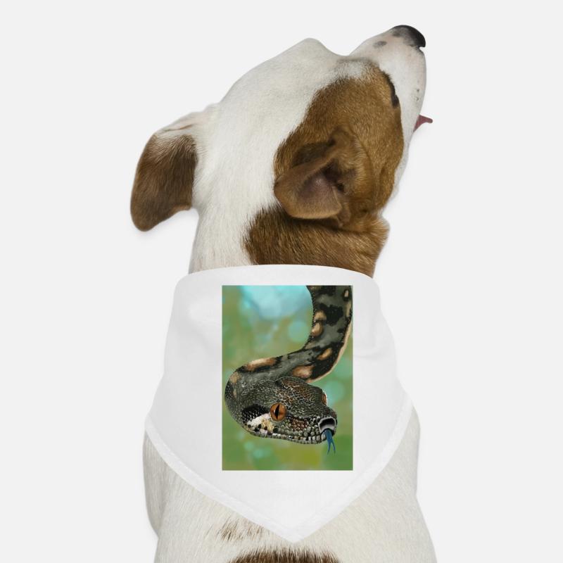realistic boa constrictor - Dog Bandana - white
