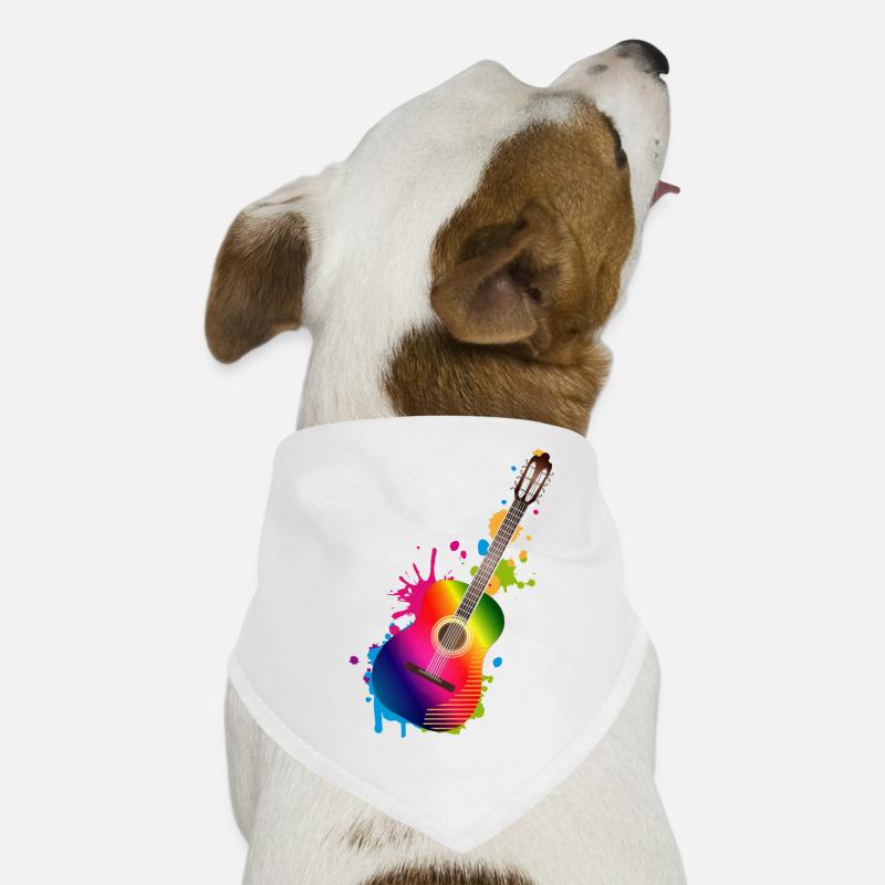 Akustik Gitarren Graffiti in Regenbogenfarben Hunde-Bandana