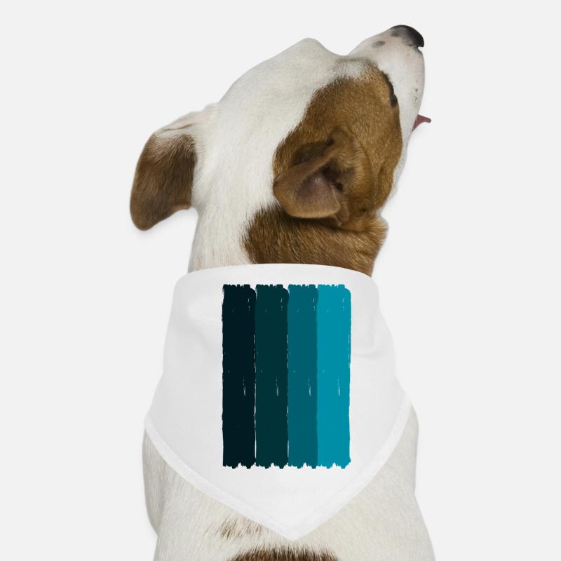 Stylisches Design Turkis - Hunde-Bandana - Weiß