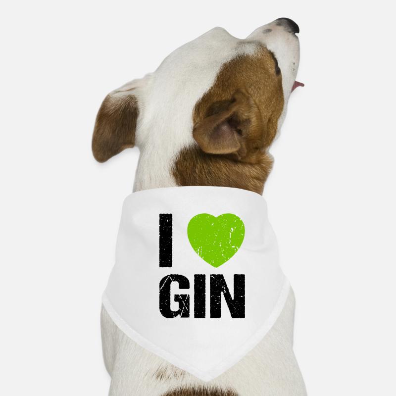 J’adore Gin Heart Gin Lovers Bandana pour chien
