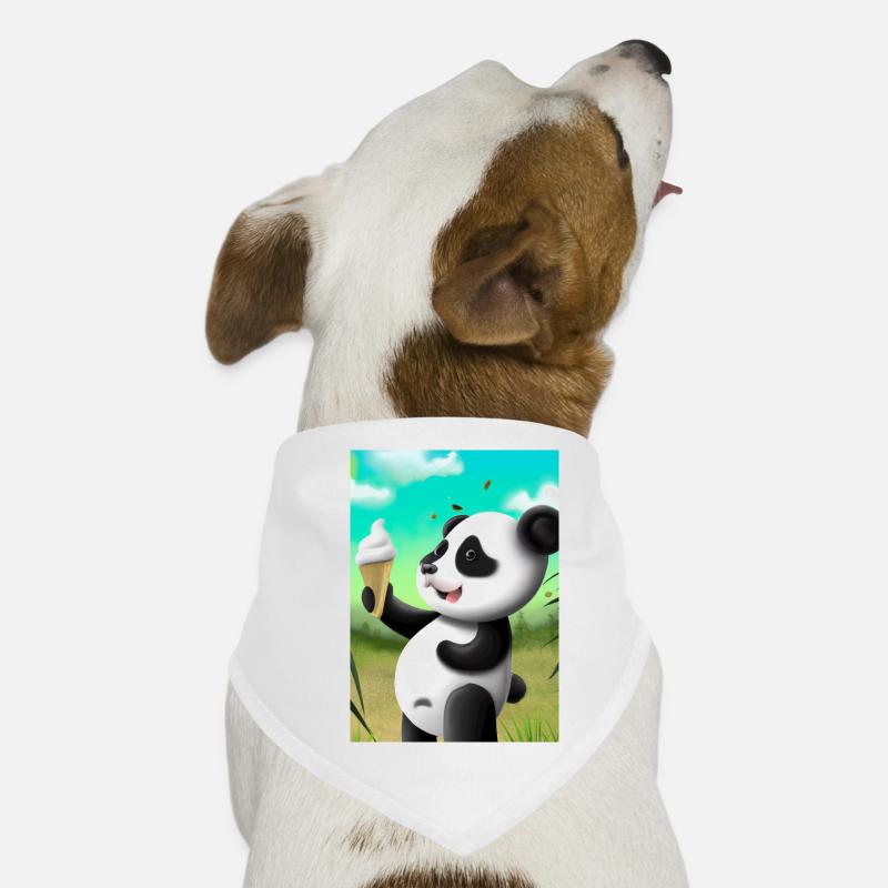 Panda mit Eiscreme Hunde-Bandana