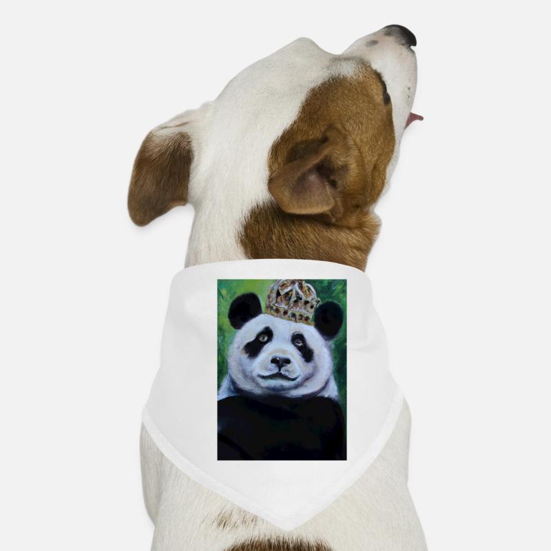 Panda mit Krone Ölgemälde Hunde-Bandana