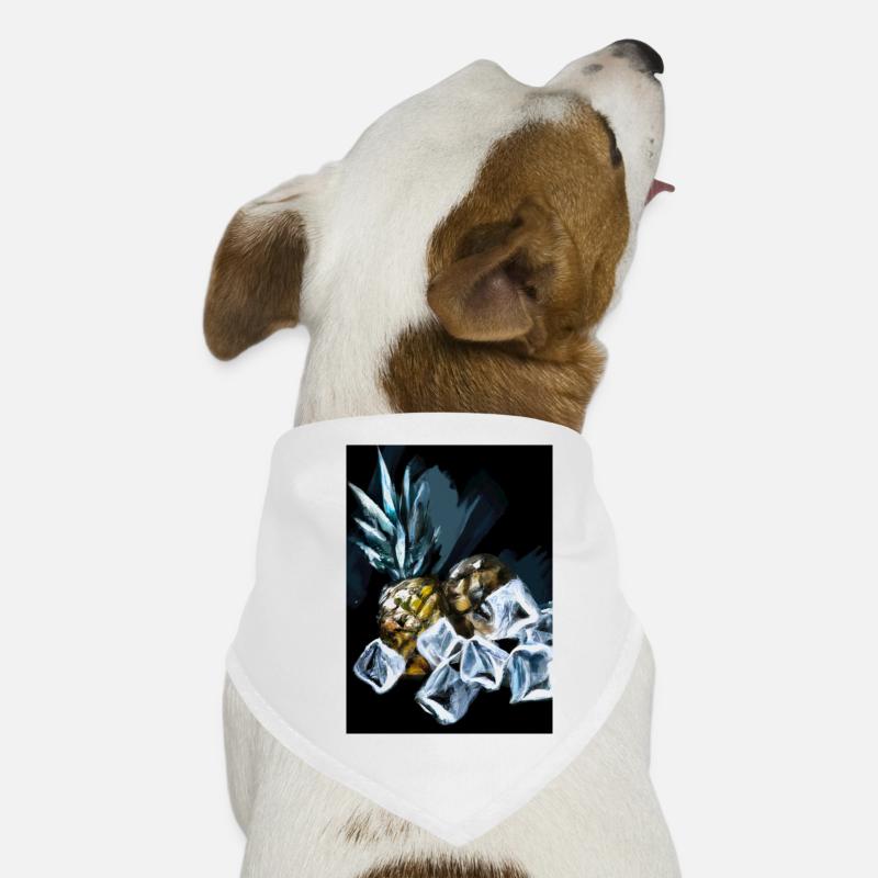 Ananas und Eiswürfel Hunde-Bandana