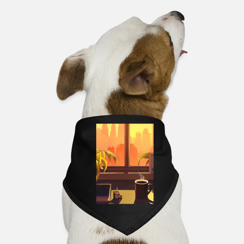 Fenster Kaffee Sonne Hunde-Bandana
