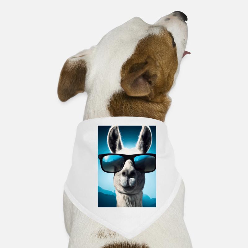 Lama mit Sonnenbrille Hunde-Bandana