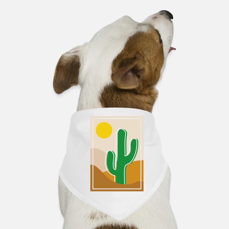 Kaktus in der Wüste - Hunde-Bandana - Weiß