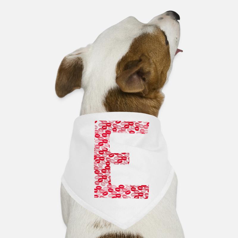 Lettre E - tshirt bisous Bandana pour chien