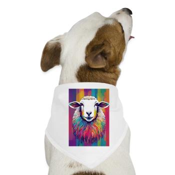 Buntes Schaf - Hunde-Bandana - Weiß - Vorne