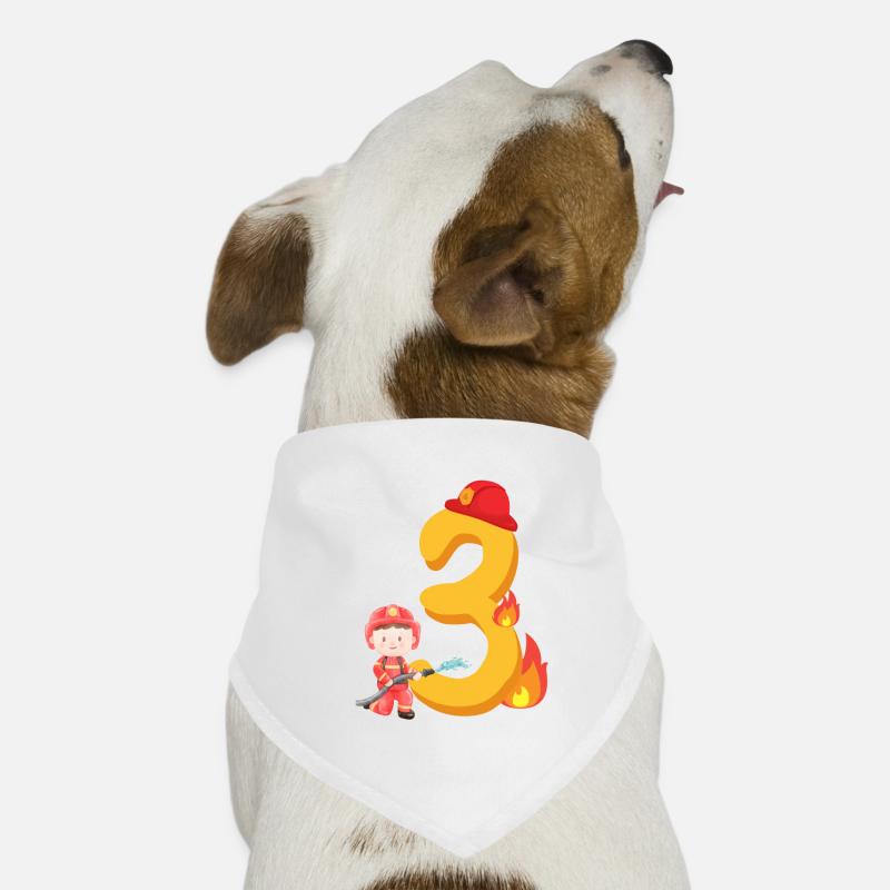 Third Birthday Fire Brigade Fire Extinguishing for the 3rd Dog Bandana