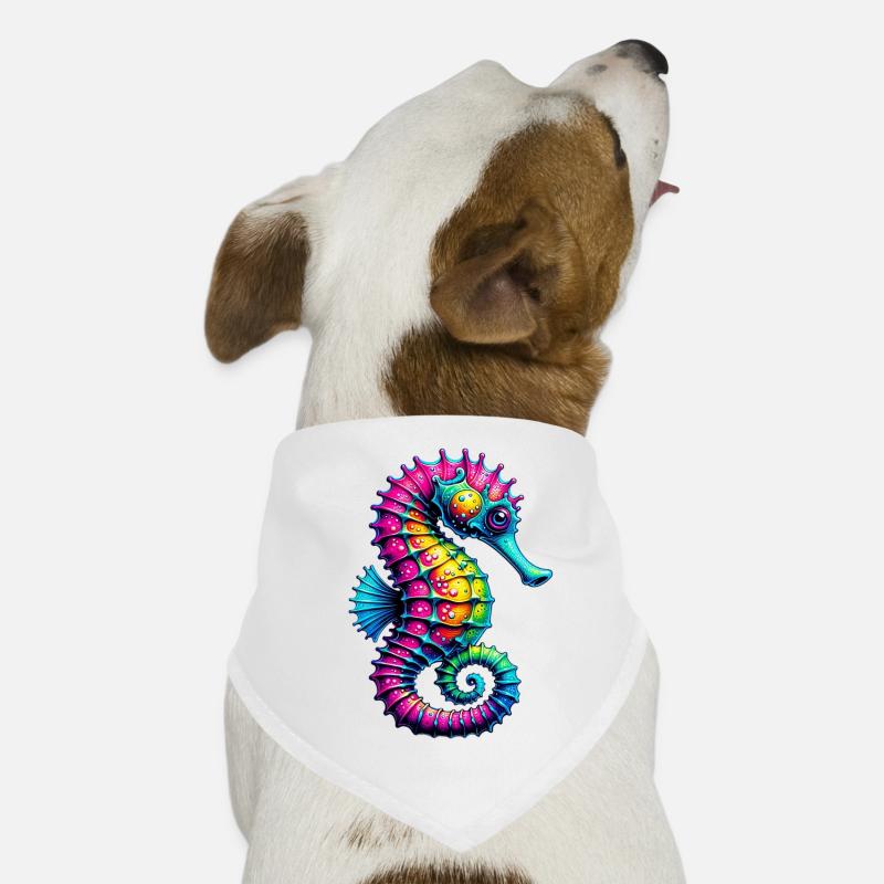 Seepferdchen - Hunde-Bandana - Weiß