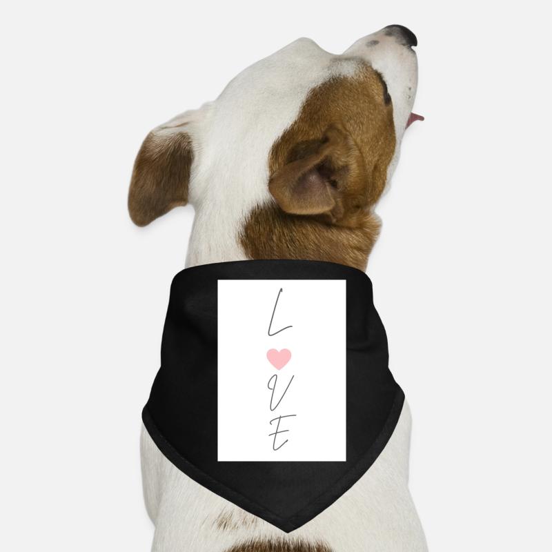 Love thin typography written vertically with heart Dog Bandana
