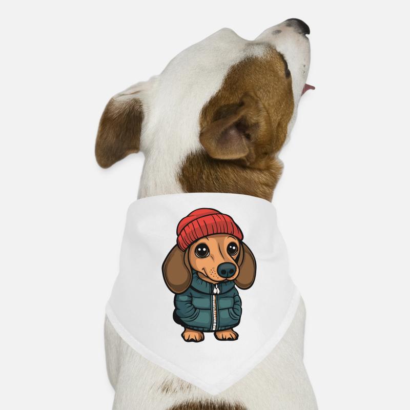 Dackel teckel dessin animé Bandana pour chien