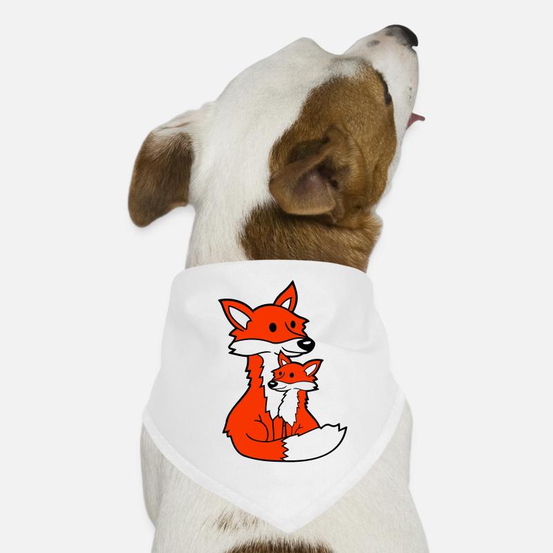 2 Füchse Mutter Rotfuchs Kleines Kind Vater Mama Hunde-Bandana