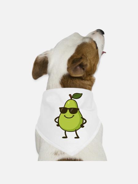 birne comic cool - Hunde-Bandana - Weiß - Vorne