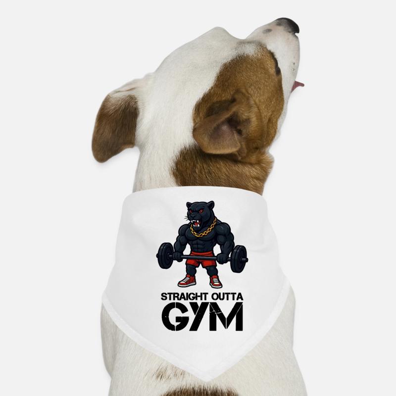 Mascotte de panthère forte avec haltérophile Bandana pour chien
