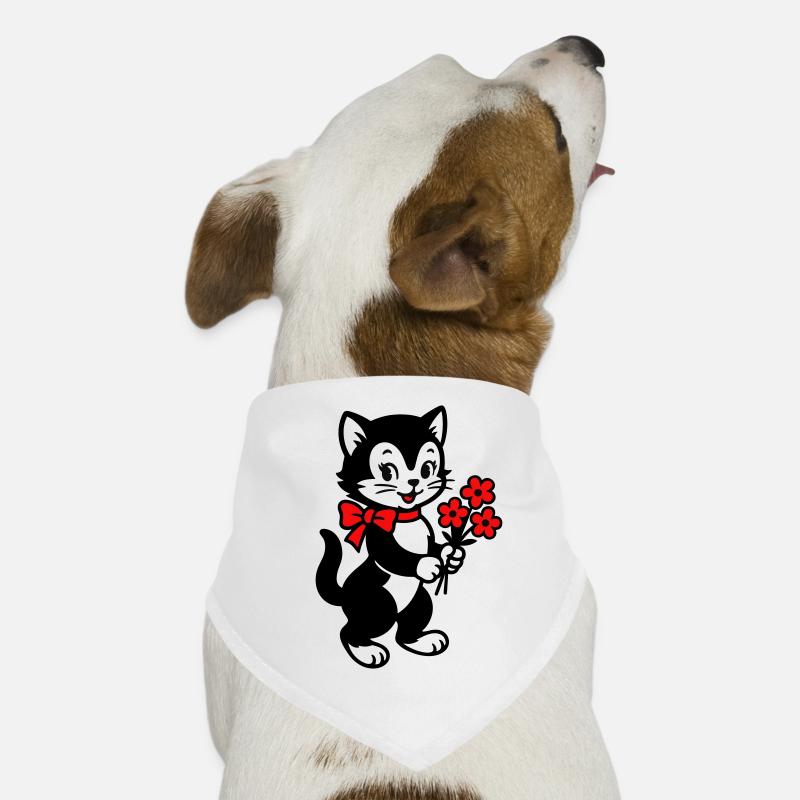 Chat noir avec ruban rouge Bandana pour chien