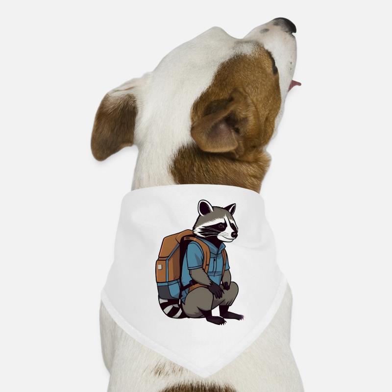 Wandernder Waschbär mit Rucksack Hunde-Bandana