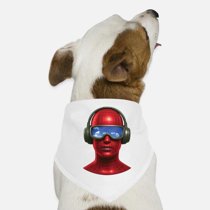 VIRTUELLER SAUERSTOFF – Ton und Bild - Hunde-Bandana - Weiß