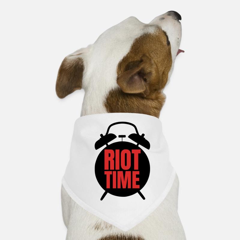 Riot Time – Mutiges rotes Textdesign Hunde-Bandana