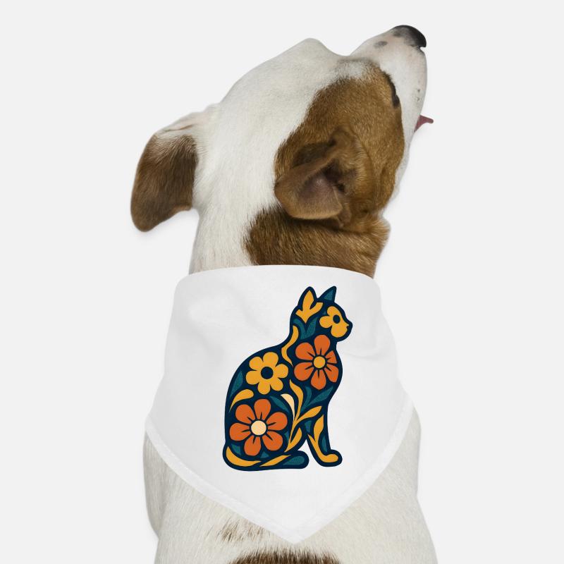 Chat fleur bleu nuit Bandana pour chien