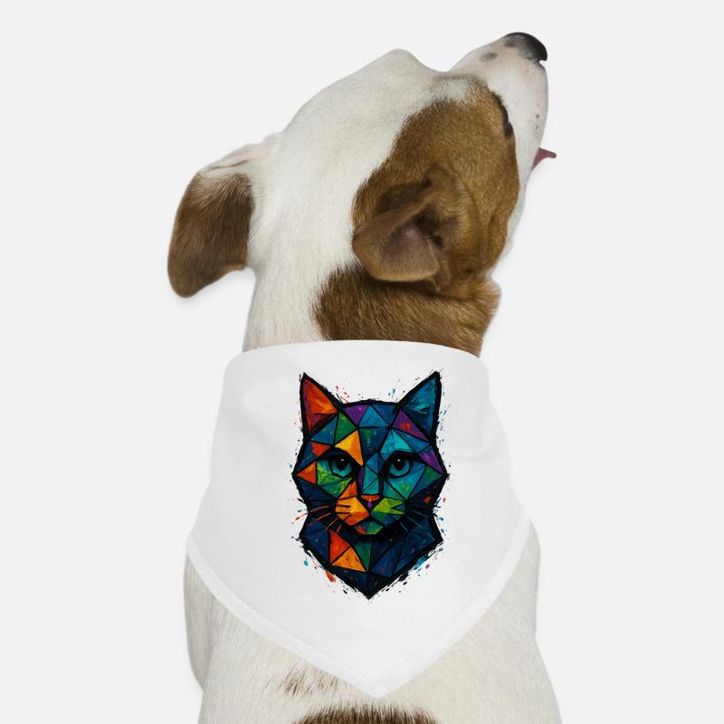 Cat Low Poly – geometrisches Mesh-Polygon-Kunstdesign Hunde-Bandana