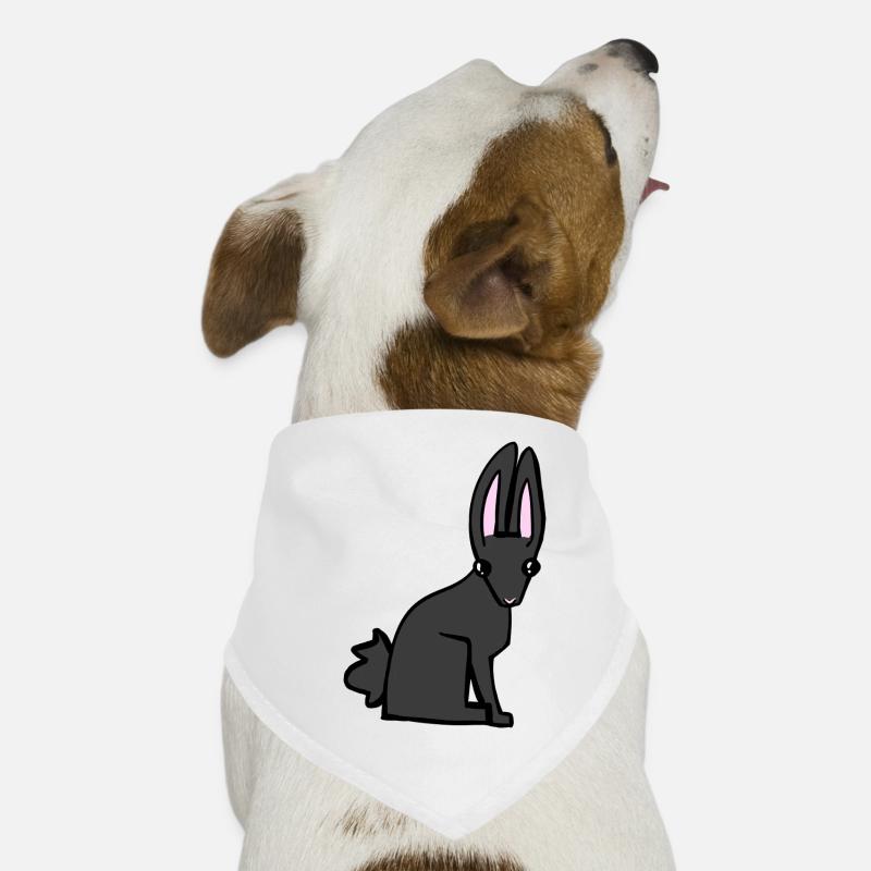 Schwarzer Hase - Hunde-Bandana - Weiß
