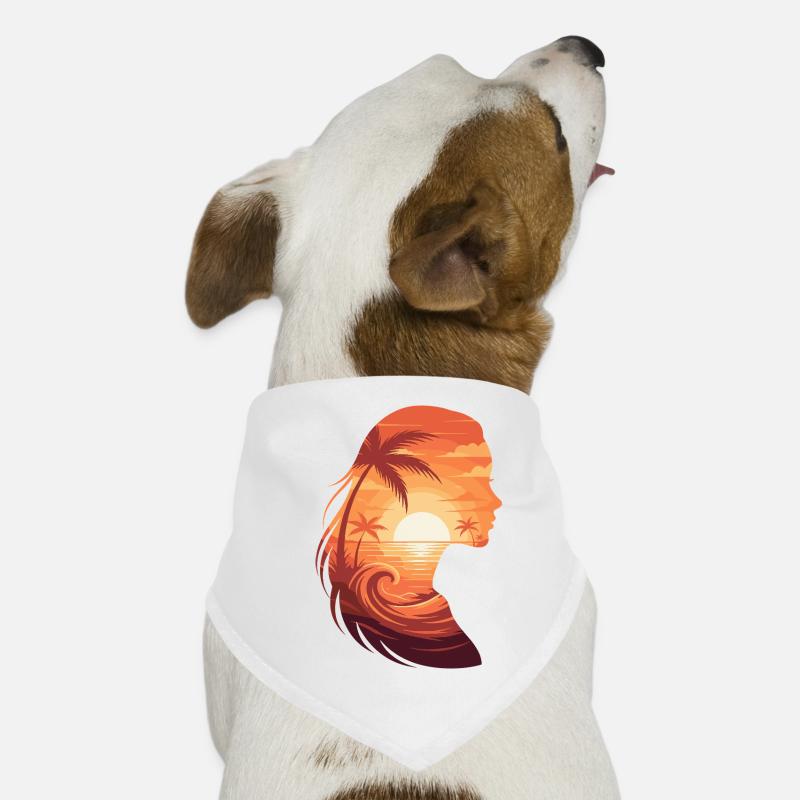 Sunset silhouette profile Dog Bandana