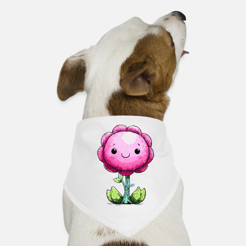 Kuschelige Pink Blume Gesicht Hunde-Bandana