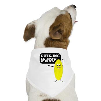 Cute-ing (niedlich als Verb) ist nicht einfach (Mais) - Hunde-Bandana - Weiß - Vorne