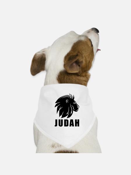 Judah Flagge Rasta Reggae Reggaeton Musik Löwe - Hunde-Bandana - Weiß - Vorne