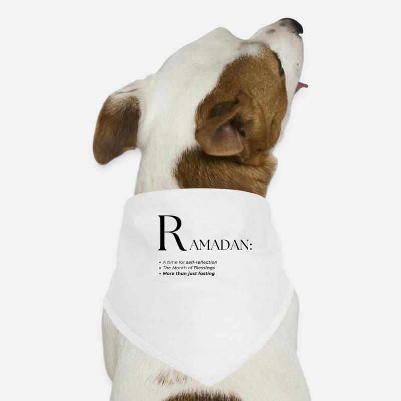 Design des Ramadan-Wörterbuch-Textstils - Hunde-Bandana - Weiß
