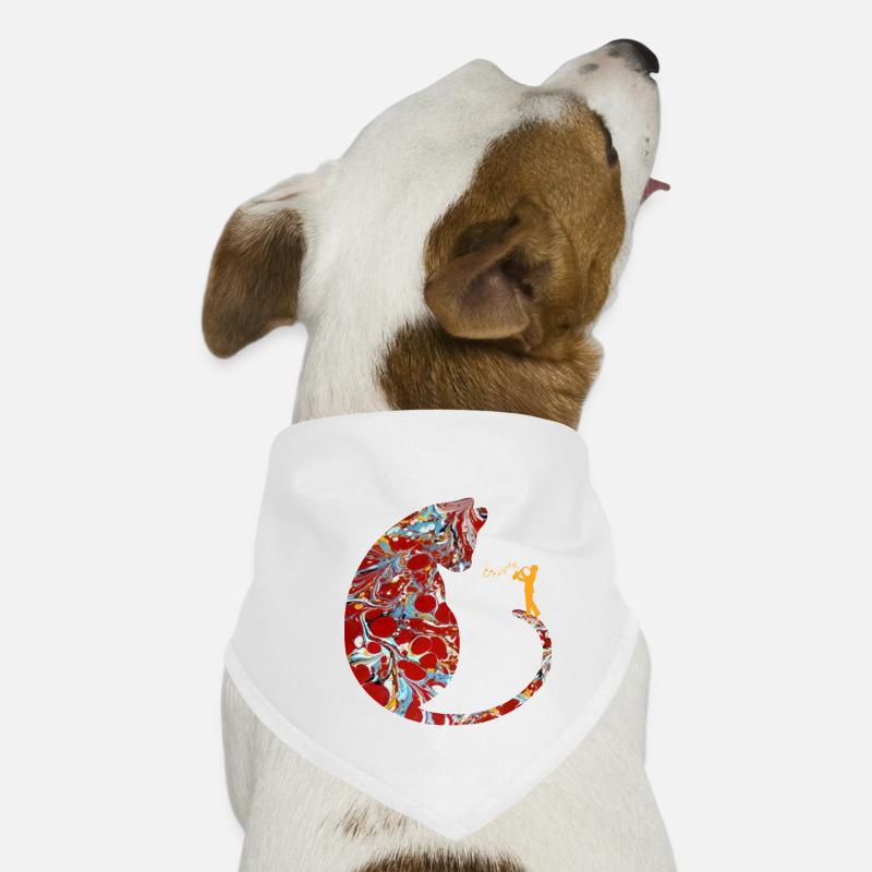 chat avec saxophone e 251 - Bandana pour chien - blanc