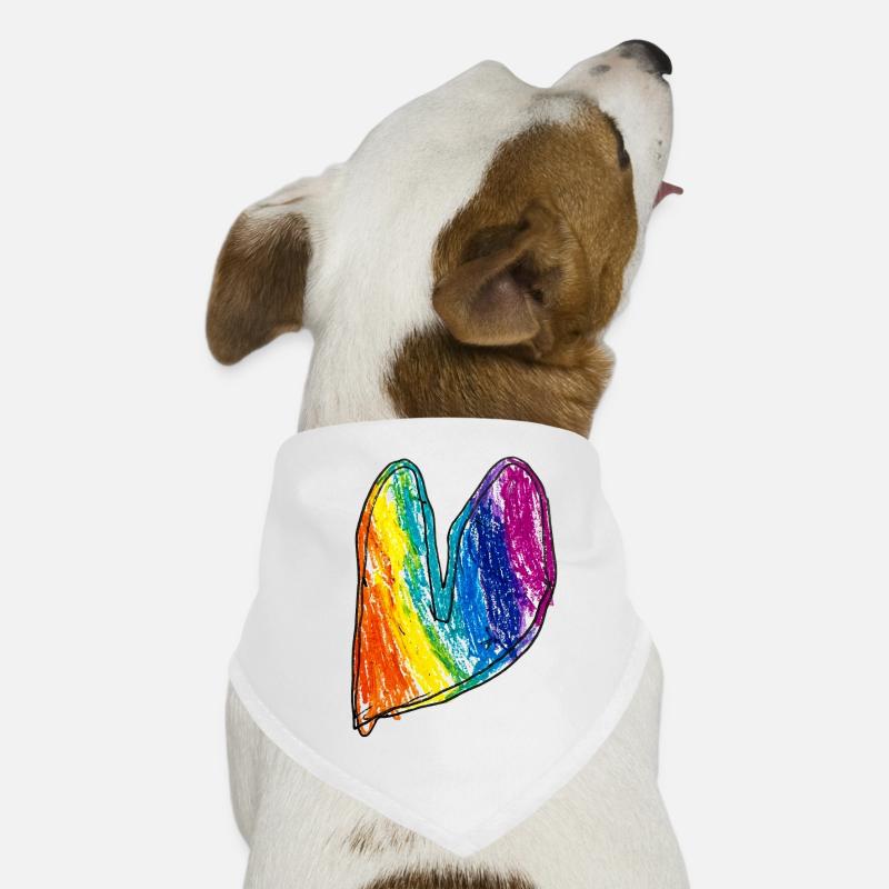 Rainbow Heart Wax Crayon Dog Bandana