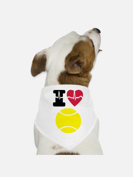 I love tennis - Dog Bandana - white