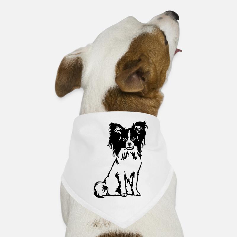 Papillon Spaniel - Hunde-Bandana - Weiß