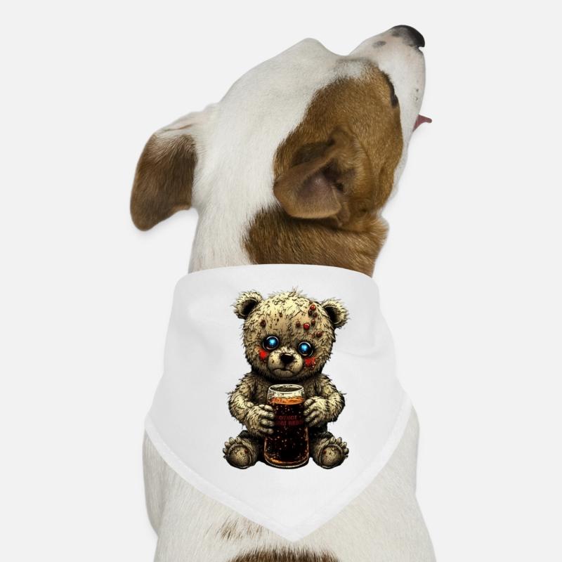 Guseliger Teddy mit Bier Hunde-Bandana