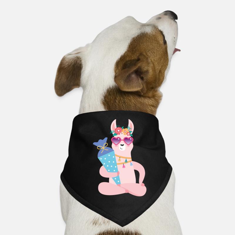 cool llama with school cone school enrollment Dog Bandana