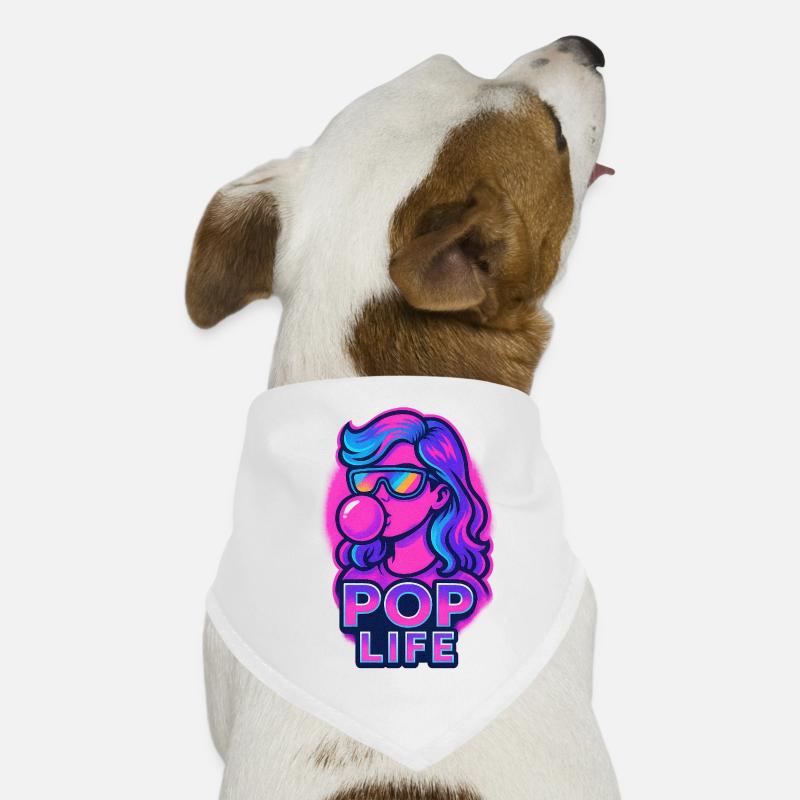 Retro Neon Mädchen Bubblegum Pop Design Hunde-Bandana