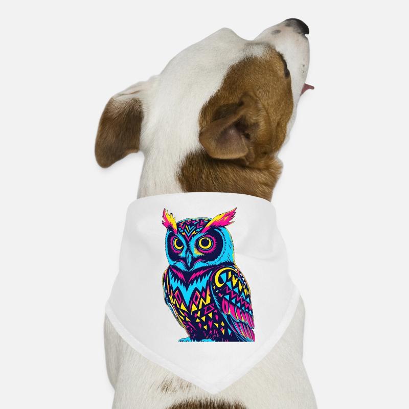 Neon Tribal Eule Design Hunde-Bandana