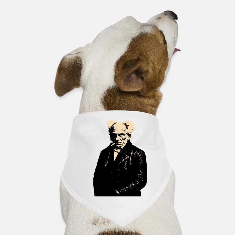 Noir philospher Arthur Schopenhauer portrait Dog Bandana