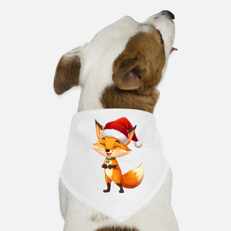 Fox with Santa Hat Dog Bandana