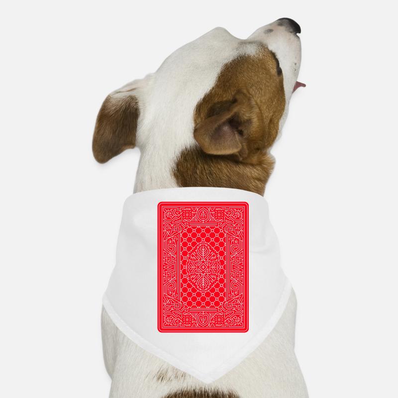 Geometric Playing Card Vector Art Red Dog Bandana