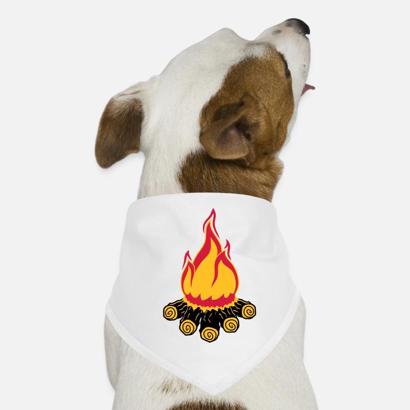 feu de camp camping soir nuit camping camper bois Bandana pour chien