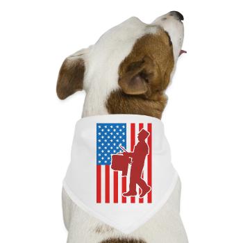 Trommel USA Flagge - Hunde-Bandana - Weiß - Vorne
