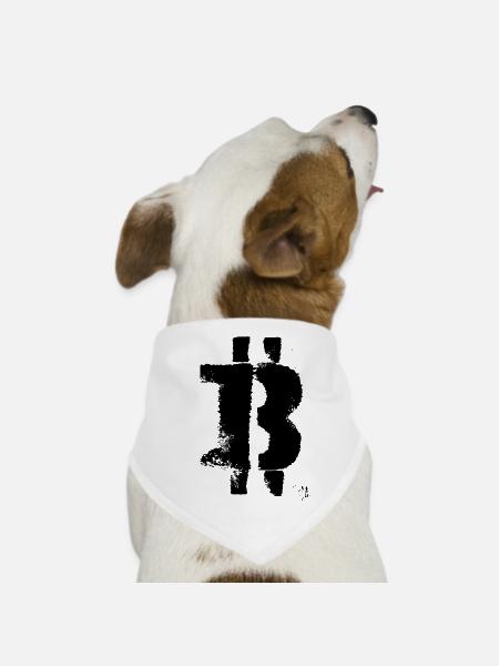 B for Bitcoin - Dog Bandana - white